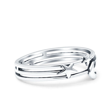 Moon And Star Ring